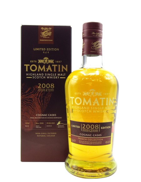 Whisky Tomatin 12 ans 2008 Cognac 70cl