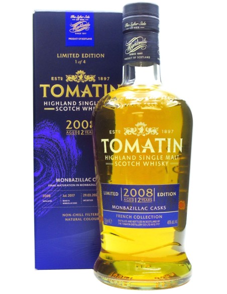 Whisky Tomatin 12 ans 2008 Monbazillac 70cl